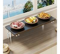 Indoor Window Sill Extender Shelf White/Black, Wood Windowsill Extension Plate 16 24 31 39 47 inches Long, Window Table Cat Perch for Apartment(Black,80x20cm(31 1/2"x7 7/8"))