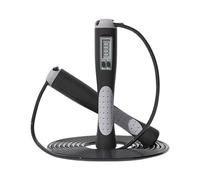 Indoor with Digital Counter for Adults Adjustable 28m Smart Workout Precision Bearing Swivel -Slip Foam Grip Portable Fitness Gear for Home Gym Training Steel Wire Cord (E, 280cm)