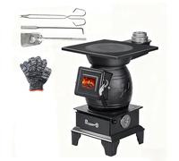 Indoor Wood-Burning Stove, Multipurpose Heating & Cooking Unit with View Window, Energy Efficient, Perfect for Rural Warming, Villa, Garden, Fishing Adventures