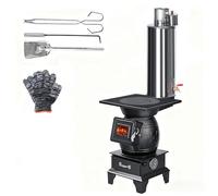 Indoor Wood-Burning Stove, Multipurpose Heating & Cooking Unit with View Window, Energy Efficient, Perfect for Rural Warming, Villa, Garden, Fishing Adventures