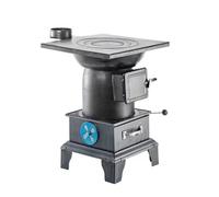 Indoor Wood Stove, Thick Steel and Cast Iron High-Efficiency Heating Stove for Home Cooking, Energy-Saving Coal Pellet Stove with Ash Drawer (Chimney Not Included)