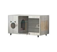 Indoor Wooden Pet Cage with Thickened Design and Multiple Vents, Easy to Assemble and Move, Ideal for Cats, Ferrets, Chinchillas, Rabbits, and Other Small Animals