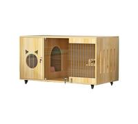 Indoor Wooden Pet Cage with Thickened Design and Multiple Vents, Easy to Assemble and Move, Ideal for Cats, Ferrets, Chinchillas, Rabbits, and Other Small Animals