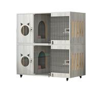 Indoor Wooden Pet Cage with Thickened Design and Multiple Vents, Easy to Assemble and Move, Ideal for Cats, Ferrets, Chinchillas, Rabbits, and Other Small Animals