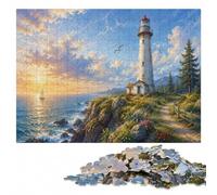 Indoor Wooden Puzzle, Adults, Lighthouse In The Storm, 1000 Pieces | During puzzle time: Puzzle for Adults: screen-free home activity at your own pace.