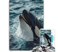 Indoor Wooden Puzzle, Adults, Majestic Orca Whale Killer, 1000 Pieces | Adult Jigsaw Puzzle: thoughtful Christmas gift for adults, quiet evening activity.