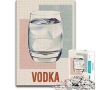 Indoor Wooden Puzzle, Adults, Vodka Glass with Ice Cubes, 1000 Pieces | Shared puzzle time: focused tabletop leisure at your own pace.