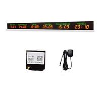Indoor World Time Zone LED Clock with GPS Auto Correction, Connects via Hotspot for Wall-Mounted Multi-City Time Display