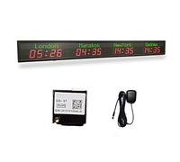 Indoor World Time Zone LED Clock with GPS Auto Correction, Connects via Hotspot for Wall-Mounted Multi-City Time Display