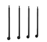 Indoor Wrought Iron Stair Baluster Side Mount Spindles for Railing 90cm/35.4in Floor to Ceiling Guardrail Columns for Hallway & Porch Steps (Black)