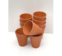IndoorPlantsParadise - Spang Terracotta Long Tom Pots 9cm W x 10cm W (Pack of 10) LT9