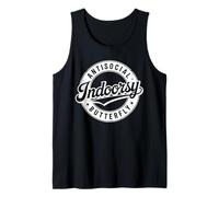 Indoorsy Antisocial Butterfly Retro Badge Vintage Introvert Tank Top