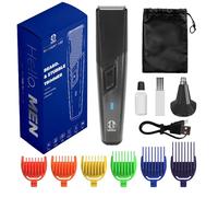 IndoTeam Beard Trimmer Men - Electric Shaver Trimmers for Men with Colour Coded Guide Combs - Rechargeable Beard Trimming Kit - Mens Electric Shavers and Nose Trimmer Razor for Body Grooming