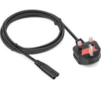 IndoTeam Figure 8 Power Lead - 1.5m length - C7 Power Cable with UK Plug (BS1363 to IEC 60320C7) - Power Cables 2 Pin - 2 Pin TV Power Cable Mains Power Lead Fig 8 for TV Printer Hi-Fi Charger PS4 PS3