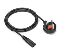 IndoTeam Figure 8 Power Lead 1.5m, UK 3 Pin Plug to IEC C7 2 Pin Mains Cable, Replacement Power Cord for Compatible TVs, PS5, PS4, Printers, Monitors and Hi-Fi, Black