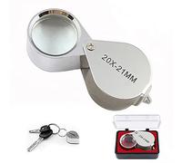 INDPROD 20x Mini Folding Magnifier, 21mm Jewelers Eye Magnifying Glass, Portable Handheld Tools, Perfect for Reading, Inspection, Crafts