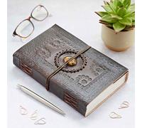 Indra Extra Large Embossed Leather Journal with Semi-Precious Stone Paper High Yellow One Size