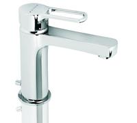 Indra Mono Basin Mixer Tap, Chrome Finish, Single Lever Control with Pop-Up Waste Modern Bathroom Tap