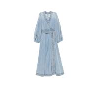 Indra Wrap Midi Dress- female- Zimmermann- Wrap Dresses- Blue- M- Dresses M