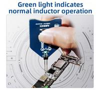 Inductance Tester for Electromagnetic Induction Fault Detection on Motherboard Coils - Portable ABS Handheld Circuit Troubleshooting Tool with Green LED Status