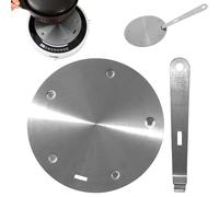 Induction Adapter Plate, 20cm Induction Hob Converter Plate, Heat Diffuser Plates Heat Diffuser Ring Plates with Removable Insulating Handle for Electric Gas Glass Stove (Sliver)