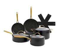 Induction Base Nonstick Pots & Pans 9 Piece Set, Kitchen Cookware Sets, Dishwasher Safe Non Stick Cooking Set with Frying Pans Saute Pan Casserole Saucepan Pan Protector Electric, Gas and Ceramic Hobs
