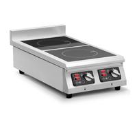 Induction Cooker 2 x 28 cm 60 to 240 °C 230 V Timer Royal Catering - Induction Hobs by Metallic silver