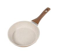 Induction Cooker Flat Bottom Pan, Nonstick Egg Frying Pan, Maifan Stone with a Non Slip Wooden Handle Cooking Pot for Egg Steak Pancakes