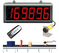 Induction Digital Counter, 6-Digit Production Line Counter with Remote Control, Automatic Sensing Probe, Power-Off Memory Function, Sensor Distance 70cm for Factories and Workshops