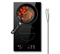 Induction Hob 2 Ring, 30CM Electric Hob 3500W, Two Zone Built-in Induction Cooktop with 9 Power Levels, Touch Control, Timer, Child-safety Lock, 220~240V, No Plug, Installation Required