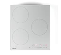 Klarstein Delicatessa Induction Hob - 3-Zone Built-In Induction Cooker, 6600W Boosters, Slider Touch Control, Timer & Child Lock, Residual Heat Indicator, White Ceramic Glass, 45cm