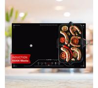 Induction Hob 4 Zone Digital Cooker Ceramic Glass 3500 W Touch Timer Black