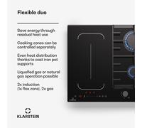 Induction Hob 60 cm Gas Hob Hot Plate Electric Cooker 4 Zones Child Safety Black
