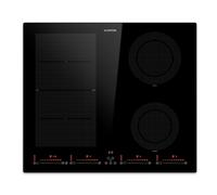 Induction Hob 60 cm Hot Plate Electric Cooker 4 Zones Hybrid 7200W Touch Black