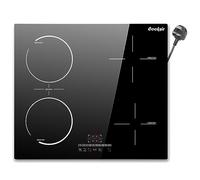 Induction Hob 60CM 4 Zone, Plug in Induction Hob 13 amp 4 ring, 2800W Electric Induction Hob 220V, Induction Hob 60CM with Flexible Zone, Kitchen Induction Hob with 99-Min Timer, Safety Lock