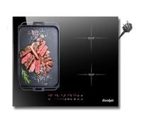 Induction Hob 60CM Cooksir, Plug in Induction Hob 4 Zone with Flexible Zone, 220V Hob Induction 4 Burner 2800W, Electric Hob with 9 Power Level, 99 Mins Timer, Boost, Safety Lock, Keep Warm