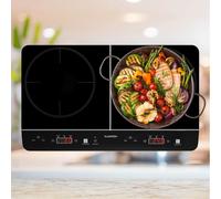 Induction Hob 60cm Hot Plate Electric Cooker Double Hob Timer Child-lock Black