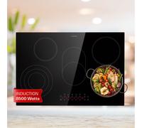 Induction Hob 80 cm 5 Ring Electric Built In Range Cooker Glass Ceramic Touch