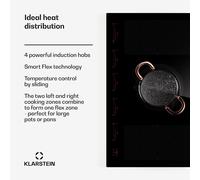 Klarstein Ceramic Hob Cooktops, 5 Zone Electric Cooker Hob, Energy Efficient Induction Cooktop w/Combinable Zones, 9600W Table Top Electric Hob, Touch Control, Slide Design, Ceramic Hobs Electric