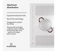 Induction Hob 90 cm Hot Plate Electric Cooker 5 Zones Flex 9600 W Touch White