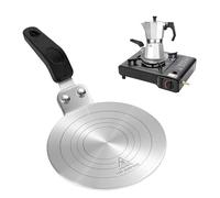 Induction Hob Converter Plate 13cm, Induction Adapter Plate for Moka Pot, Heat Diffuser Plate for Induction/Gas, Induction Plate with Heat Insulation Handle