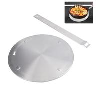 Induction Hob Heat Diffuser Ring Plate, 20cm Stainless Steel Induction Adapter Plate with Detachable Handle, High Temperature Coating Heat Diffuser Simmer Ring Plate for Moka, Milk, Coffee Cookware