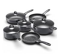 Induction Hob Pan Set, Pots and Pans Set Nonstick 10 Piece, Non Stick Cookware Saucepan Sets with Lids, Stay-Cool Bakelite Handle, Cooking Saucepans, Frying & Stockpot