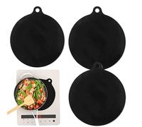 Induction Hob Protector 3Pcs Silicone Induction Cooktop Mat 8.66x9.84 Inch Heat Resistant Round Glass Top Cover for Electric Stove Burner Induction Stove