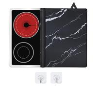 Induction Hob Protector Mat 62 * 53cm, Marble Texture Induction Cooker Silicone Mat Cooktop Cover to Protect Cooktops from Scratches, Waterproof Foldable Multifunctional Silicone Cooker Mat