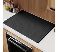 Induction Hob Protector Mat, Black Silicone Stove Top Cover, Foldable Hob Covers, Cooktop Scratch Protector, Heat Resistant Gas Stove Cover, Dish Drying Mat for Kitchen Induction Hob Stove Counter