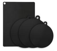 Induction Hob Protector Mat Silicone 4 Pack Heat Resistant Non Slip Scratch Guard for Pots Pans Kitchen Cooktop 20-24cm Round 35x25cm Square