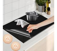 Induction Hob Protector Mat with 1Towels and 2Coasters Hob Protector Induction 60 * 52cm Heat Resistant Electric Hobs Cover Anti Slip Silicone Mats for Kitchen