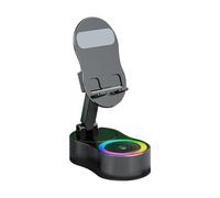 Induction Speaker for Phone | Wireless Audio Stand with Light, Tablet Stand with Speaker for Watching Movies, Streaming, Traveling and Listening to Music