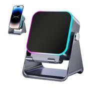 Induction Speaker - Lightweight 10W Audio Unit Made of White ABS, Foldable Phone Stand, Streaming Device for Ambient Light, Desk Bedside, Travel Party Gift, Listening to Music